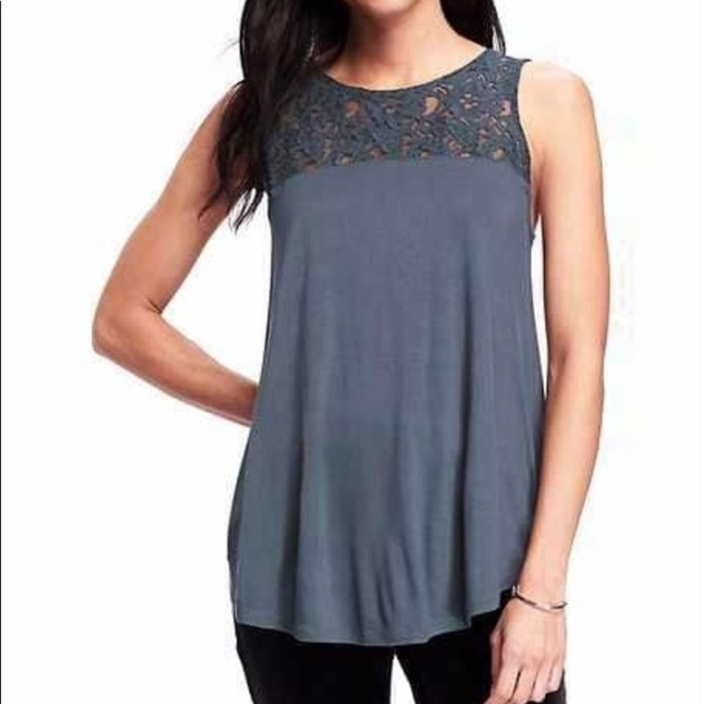 Old navy Red lace yoke swing tank - nwot